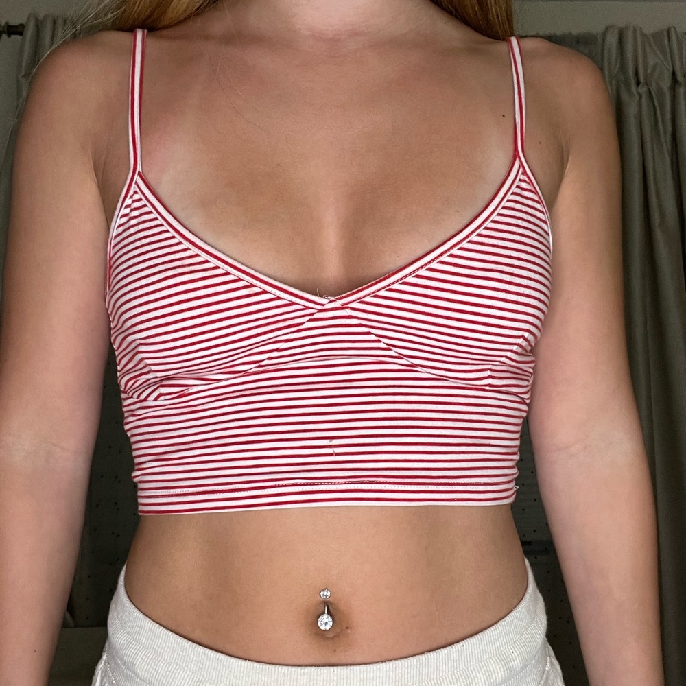 Red and white stripped tank top